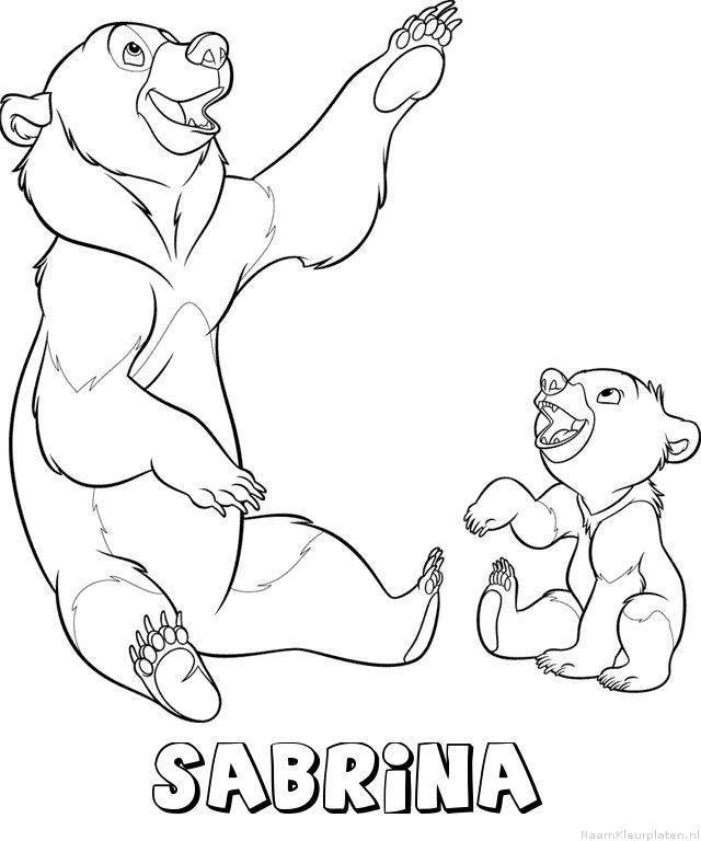 Sabrina brother bear kleurplaat