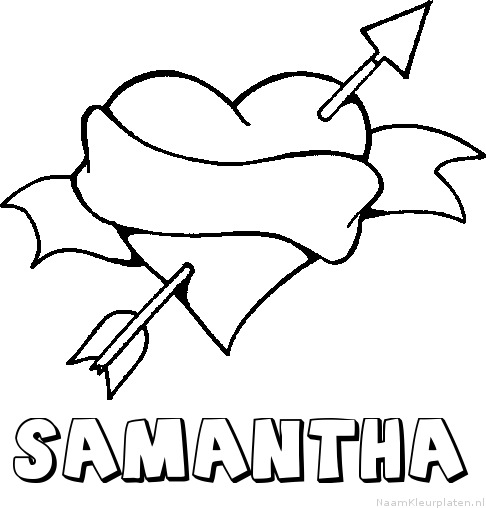 Samantha liefde kleurplaat
