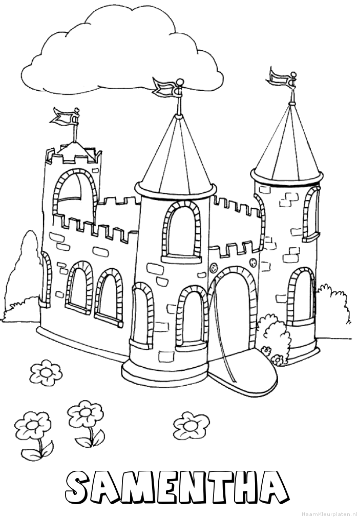 Samentha kasteel kleurplaat