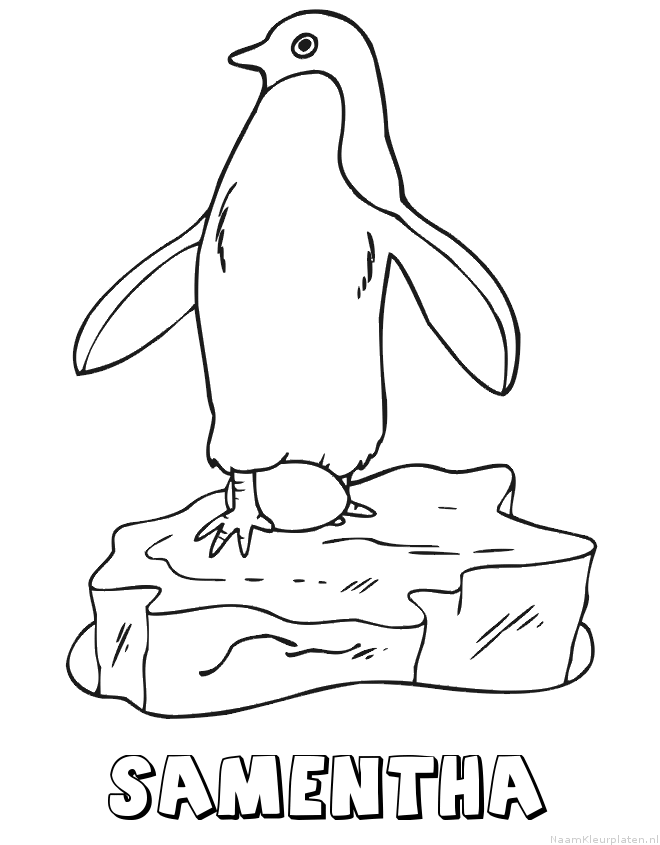 Samentha pinguin kleurplaat