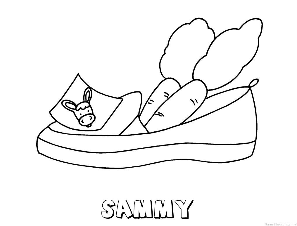 Sammy schoen zetten kleurplaat