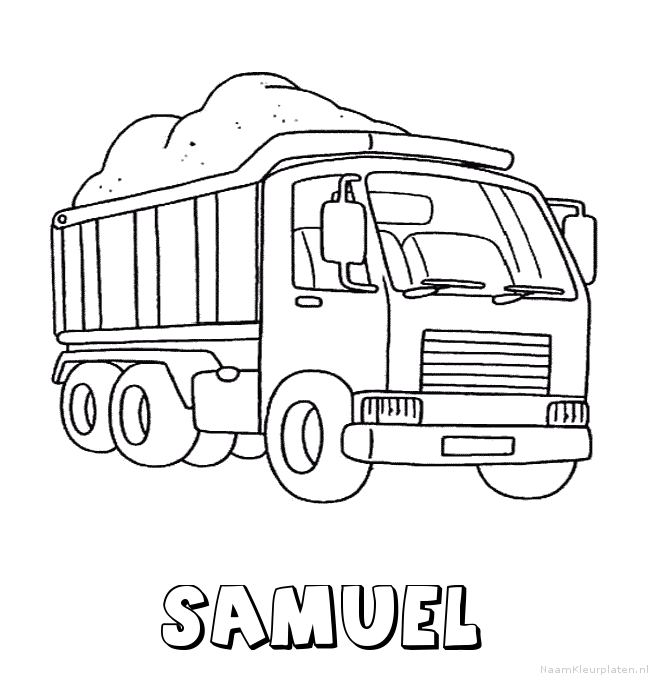 Samuel vrachtwagen kleurplaat