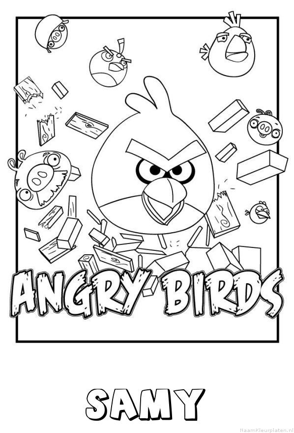 Samy angry birds kleurplaat