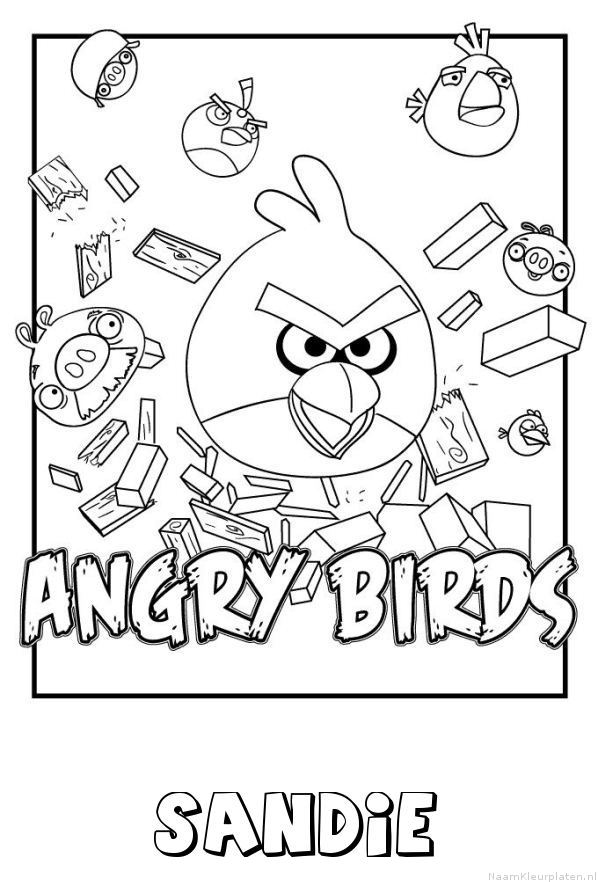 Sandie angry birds kleurplaat
