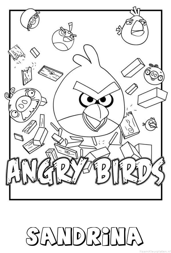 Sandrina angry birds kleurplaat
