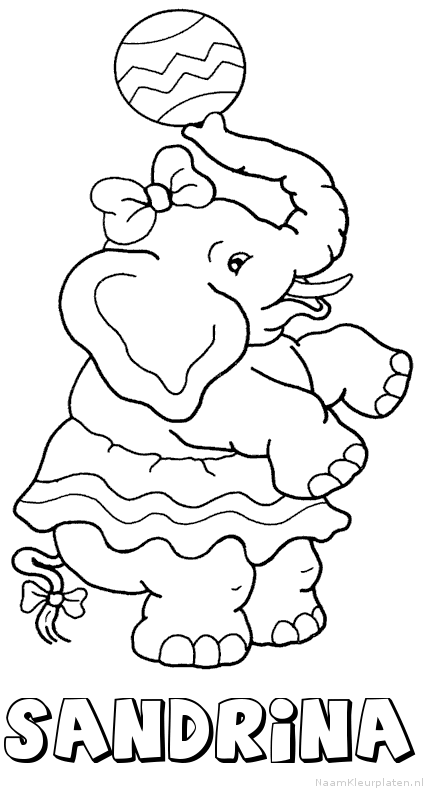 Sandrina olifant kleurplaat
