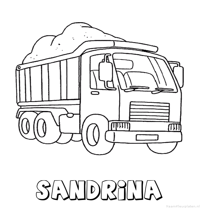 Sandrina vrachtwagen kleurplaat