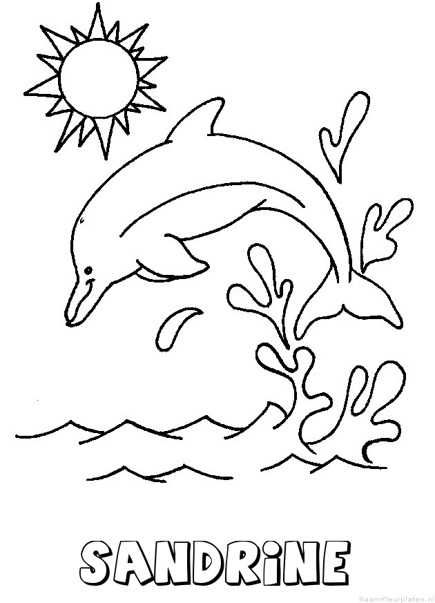 Sandrine dolfijn kleurplaat