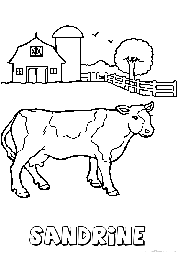 Sandrine koe kleurplaat