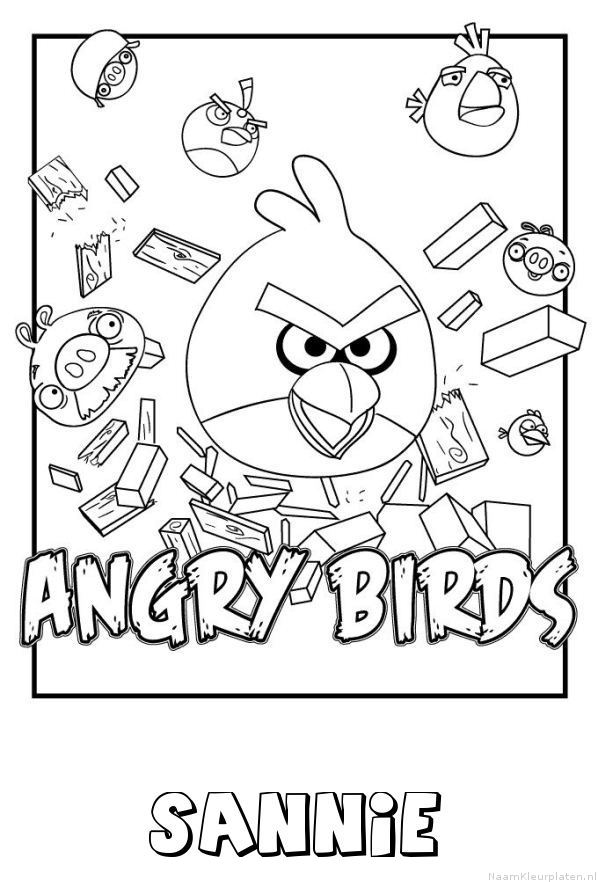 Sannie angry birds kleurplaat