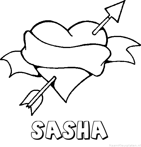 Sasha liefde kleurplaat
