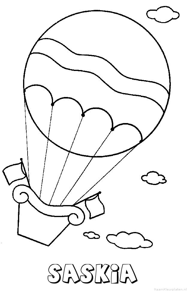 Saskia luchtballon kleurplaat