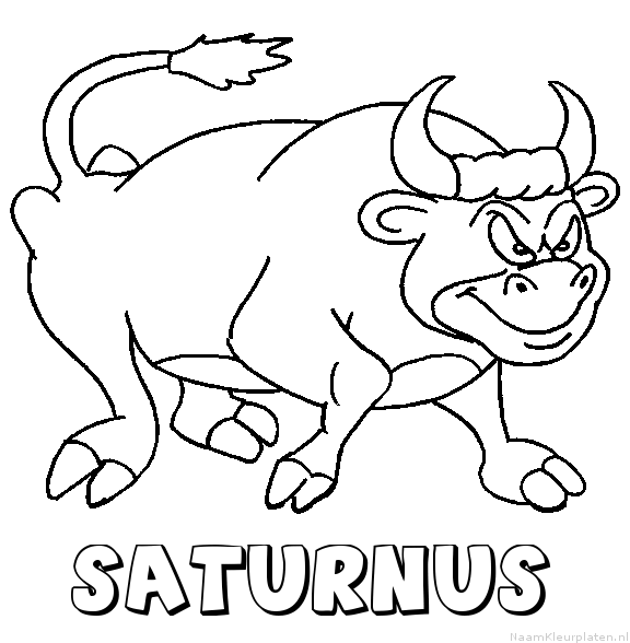 Saturnus stier kleurplaat