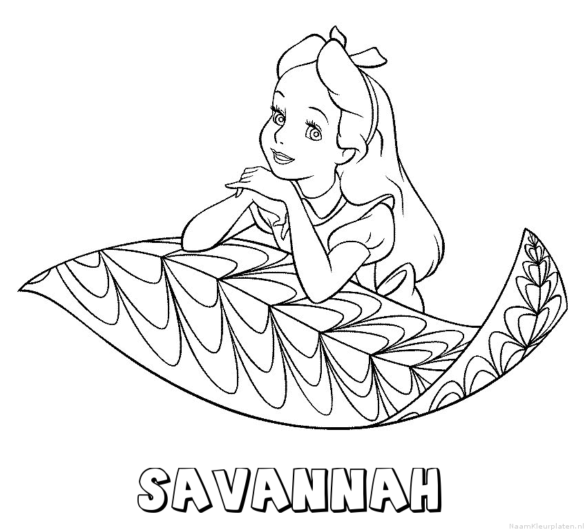 Savannah alice in wonderland kleurplaat