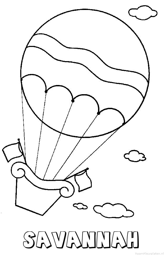 Savannah luchtballon kleurplaat
