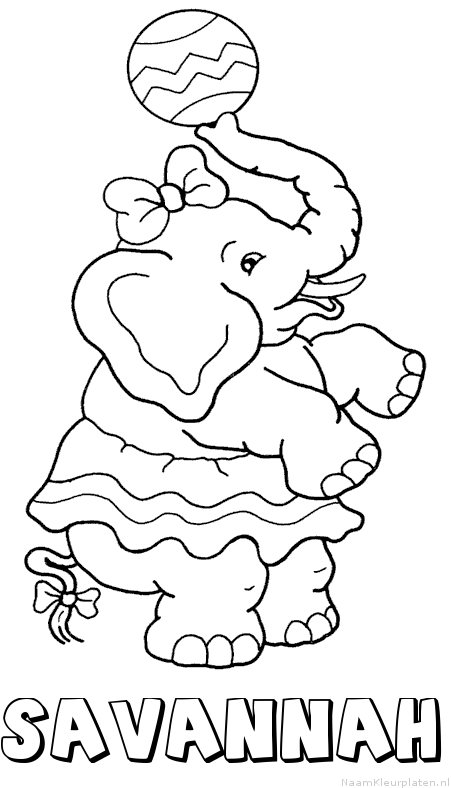 Savannah olifant kleurplaat