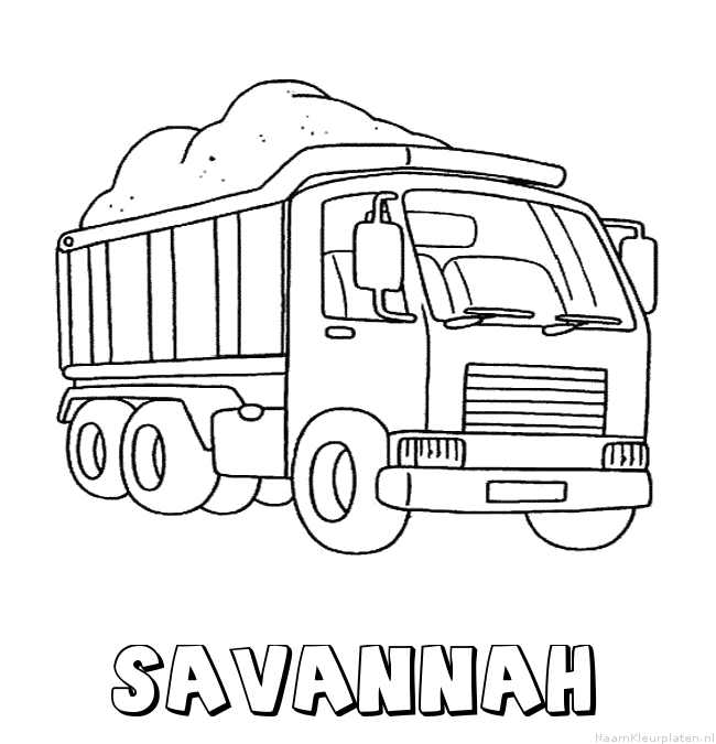 Savannah vrachtwagen kleurplaat
