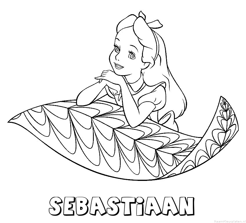 Sebastiaan alice in wonderland kleurplaat