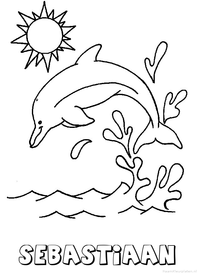 Sebastiaan dolfijn kleurplaat