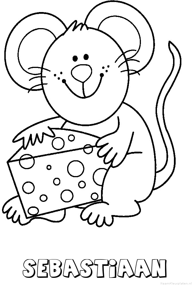 Sebastiaan muis kaas kleurplaat
