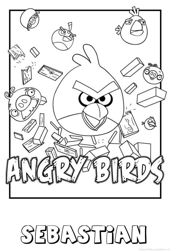 Sebastian angry birds kleurplaat
