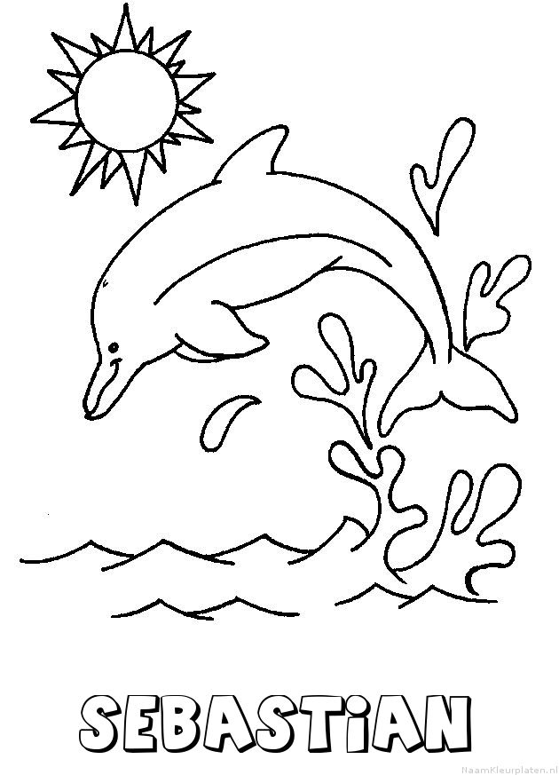 Sebastian dolfijn kleurplaat
