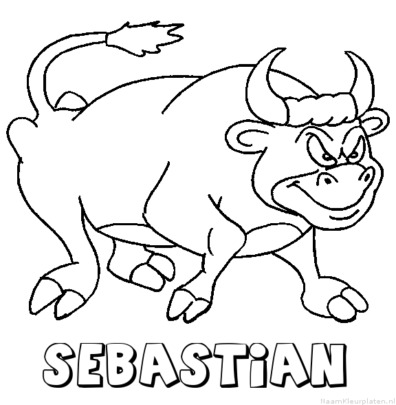 Sebastian stier kleurplaat