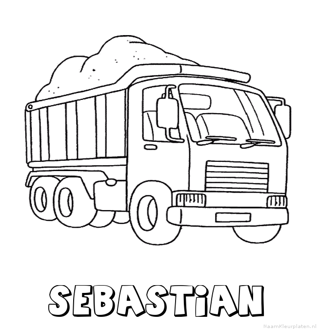 Sebastian vrachtwagen kleurplaat