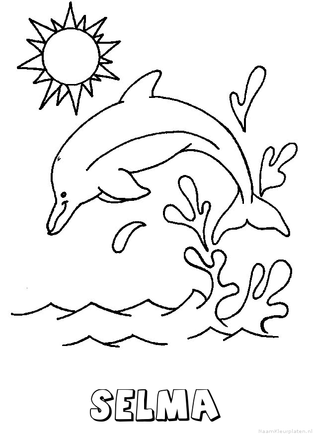 Selma dolfijn kleurplaat