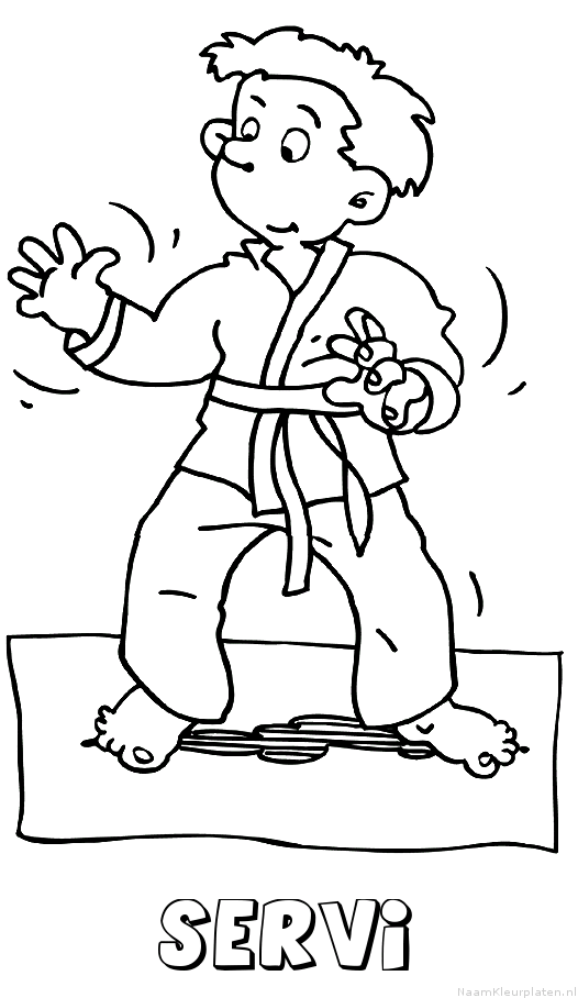 Servi judo kleurplaat