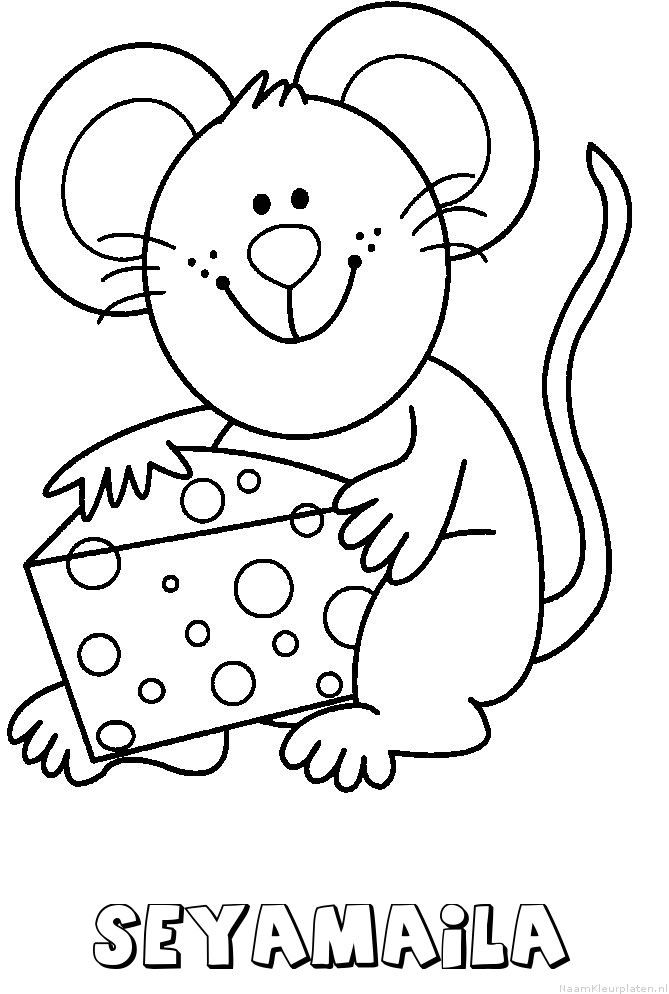 Seyamaila muis kaas kleurplaat