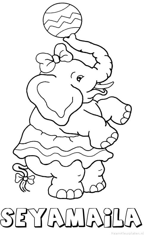Seyamaila olifant kleurplaat