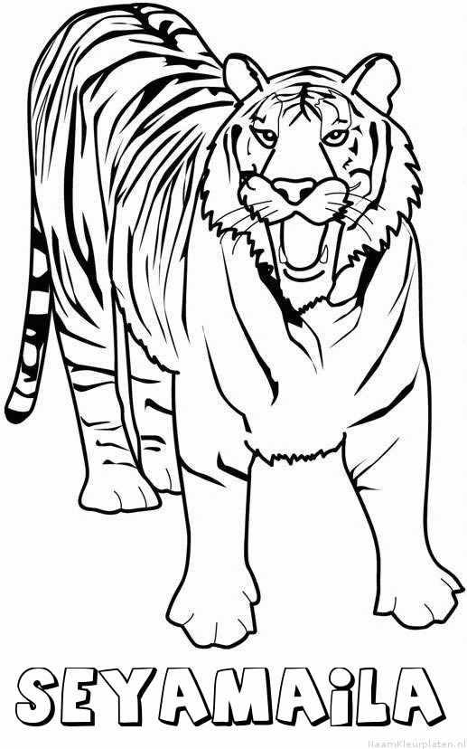 Seyamaila tijger 2 kleurplaat
