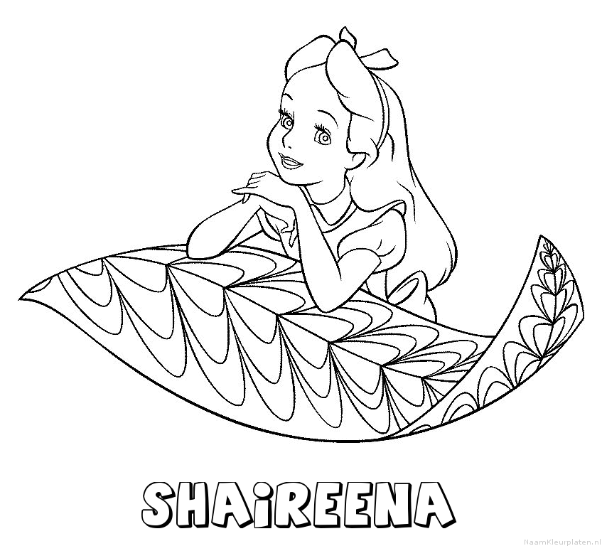 Shaireena alice in wonderland kleurplaat