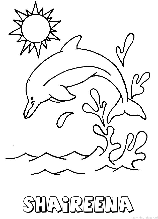 Shaireena dolfijn kleurplaat