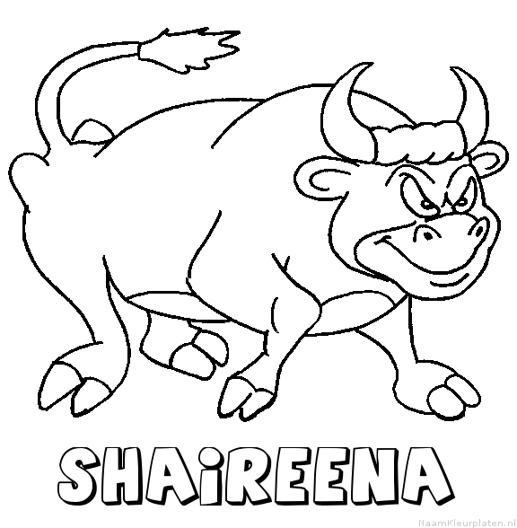 Shaireena stier kleurplaat