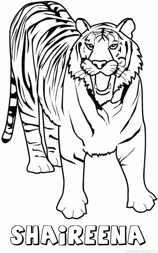 Shaireena tijger 2 kleurplaat