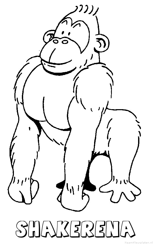 Shakerena aap gorilla kleurplaat
