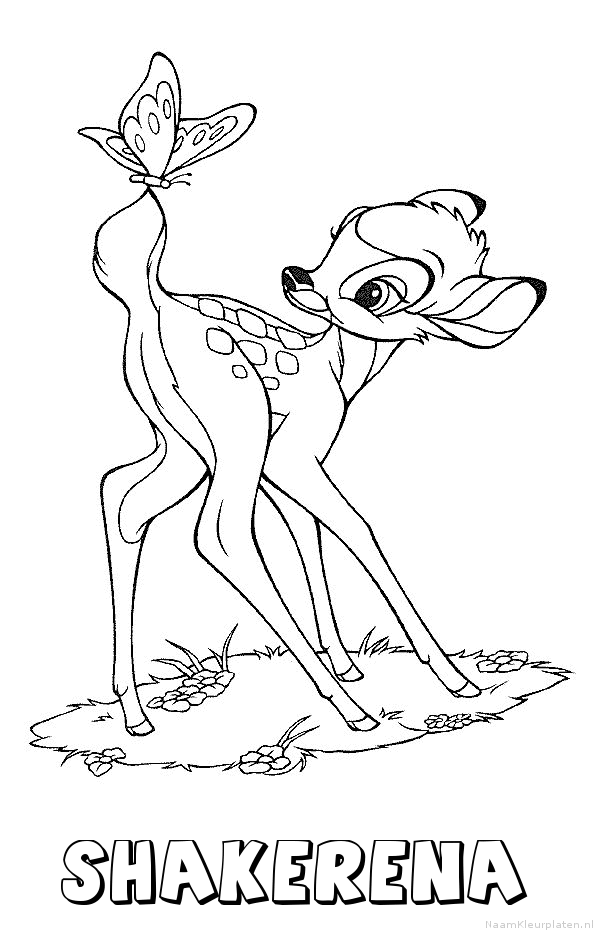 Shakerena bambi kleurplaat