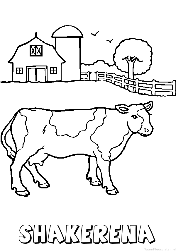 Shakerena koe kleurplaat