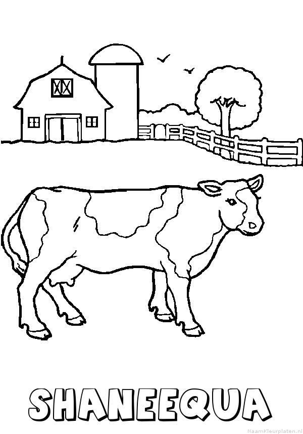 Shaneequa koe kleurplaat