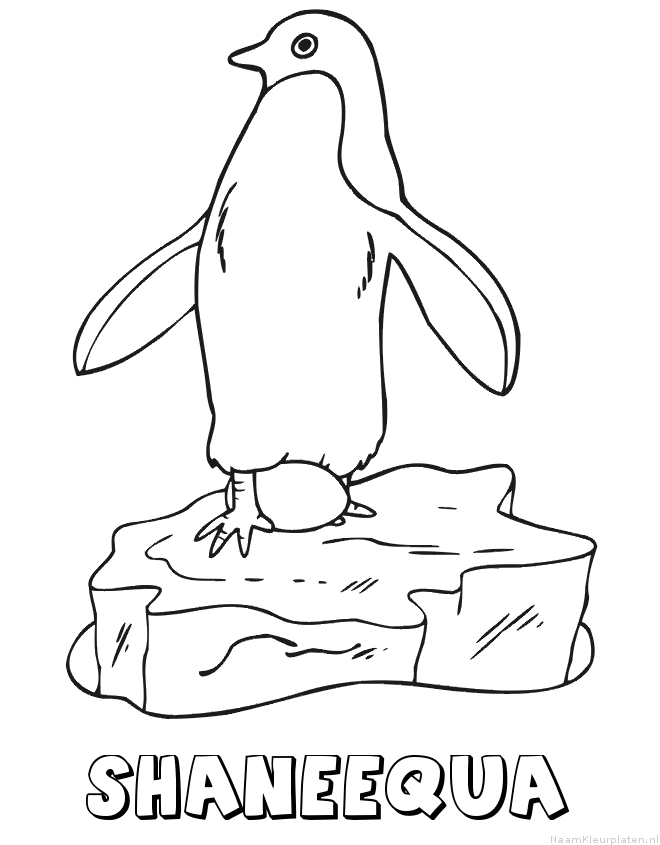 Shaneequa pinguin kleurplaat