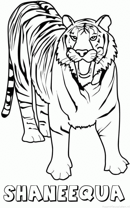 Shaneequa tijger 2 kleurplaat