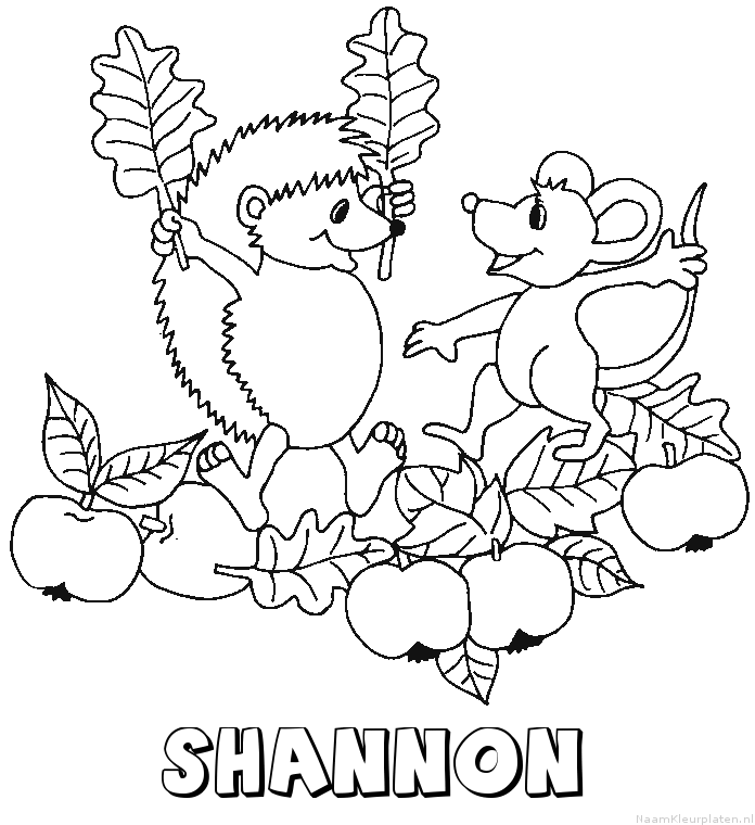 Shannon egel kleurplaat