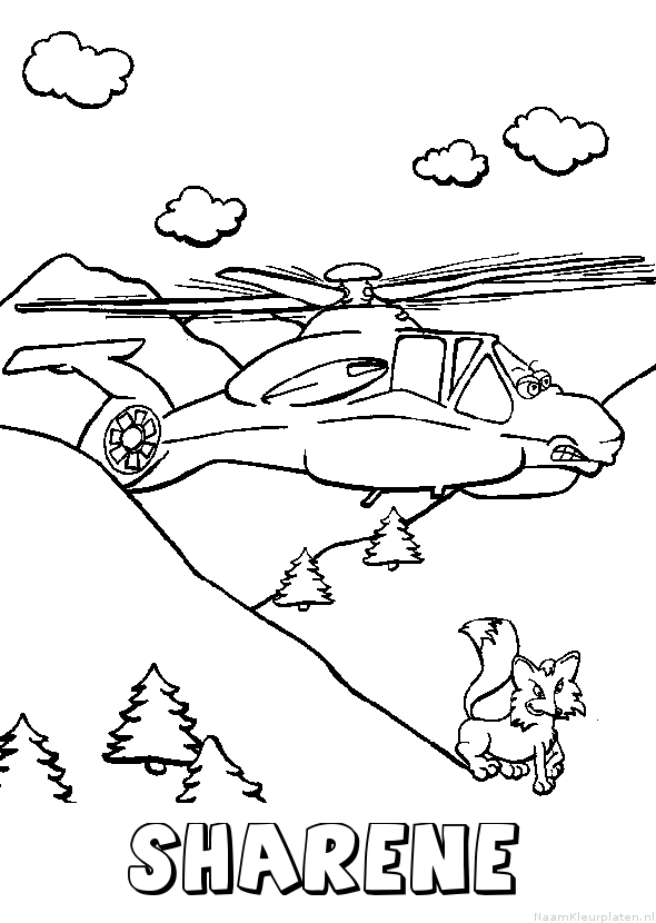Sharene helikopter kleurplaat