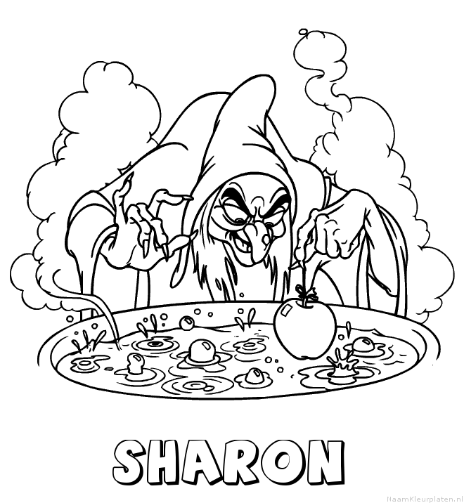 Sharon heks kleurplaat