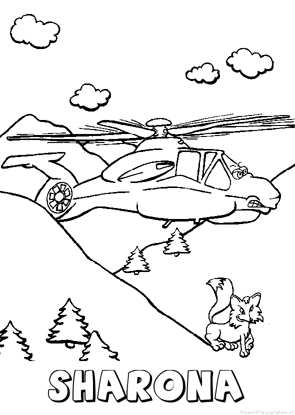 Sharona helikopter kleurplaat