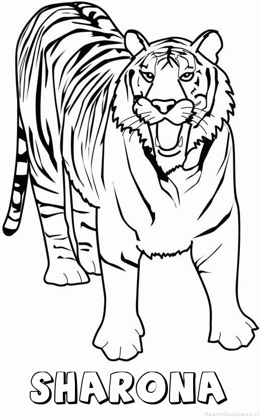 Sharona tijger 2 kleurplaat