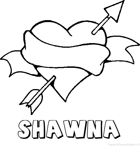 Shawna liefde kleurplaat