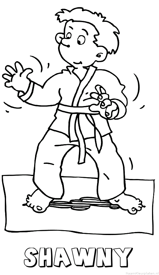 Shawny judo kleurplaat
